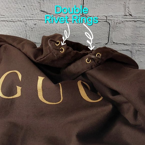 'GUCCI' GOLD~LEAF LOGO DUST BAG 21"×21" DOUBLE RIVET - Picture 4 of 12